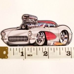 Open Road Brands White Hot Rod Tin Magnet